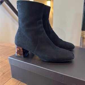 Ron White Suede Black Ankle Boots